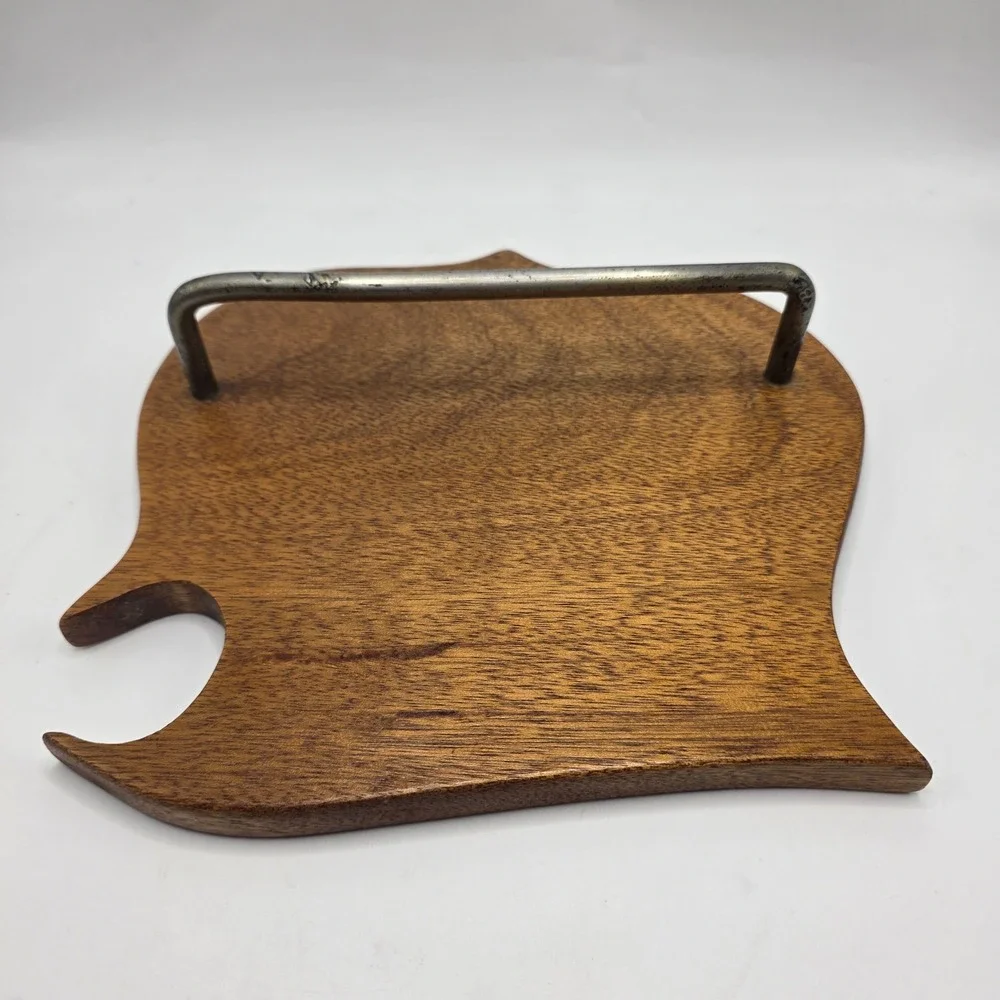 Handmade‎ Vintage Towel Rack Wood Shield Metal Bar Primitive Farmhouse Decor